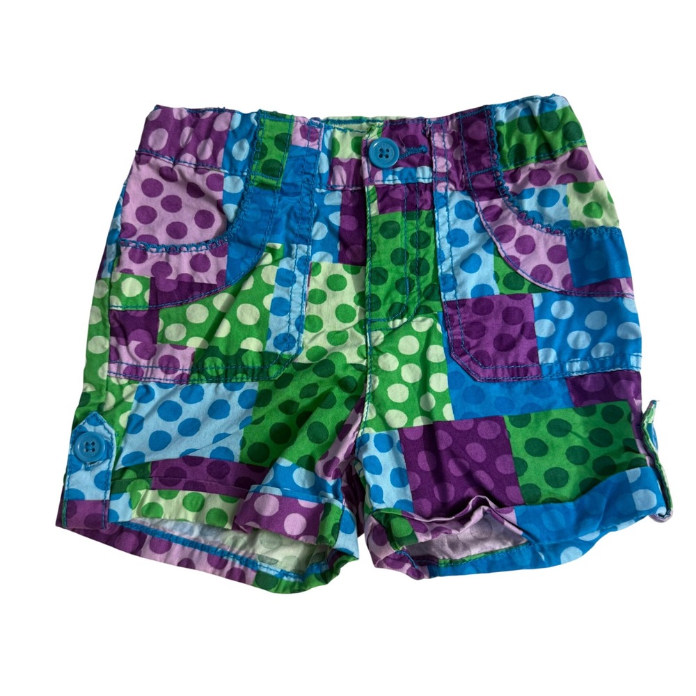The Children's Place Colorblock Polka Dot Patchwork adjustable Shorts Girls 4T